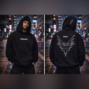 Maverick Clothing Co Black Pullover Hoodie Graphic Back Logo Men’s XL UNWORN